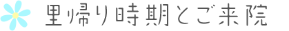 里帰り時期とご来院